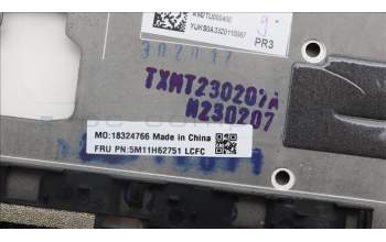 Lenovo 5M11H62751 C-Cover with keyboard, Bulgarian, Black, Backlight, Fingerprint Reader, UK