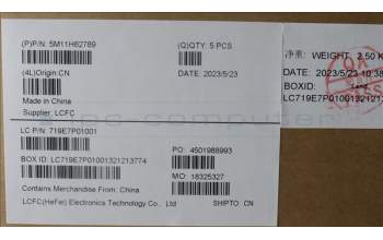 Lenovo 5M11H62789 C-Cover with keyboard, Hebrew, Black, Backlight, Fingerprint, WWAN, US