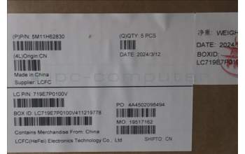 Lenovo 5M11H62830 C-Cover with keyboard, Portuguese, Black, Backlight, WWAN, Fingerprint, UK