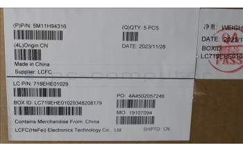 Lenovo 5M11H94316 MECH_ASM KB BK MG NORDIC LTN