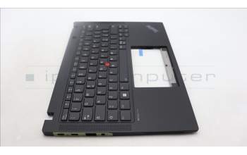 Lenovo 5M11H94412 C-Cover with keyboard, Italian, Black, Backlight, UK