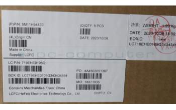 Lenovo 5M11H94433 C-Cover with keyboard, Portuguese, Black, Backlight, UK