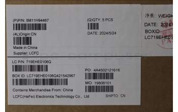 Lenovo 5M11H94467 C-Cover with keyboard, Ukraine, Black, Backlight, US