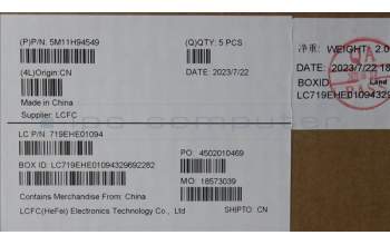 Lenovo 5M11H94549 MECH_ASM BL KB BK MG WW RUS CHY