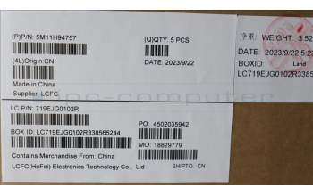 Lenovo 5M11H94757 MECH_ASM FRU KBD CCV BEL (LTN) UK BK