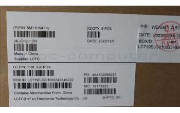 Lenovo 5M11H94778 C-Cover with keyboard, Hebrew, Black, US