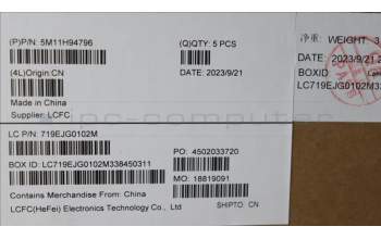 Lenovo 5M11H94796 MECH_ASM FRU KBD CCV SLV (LTN) UK BK