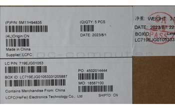 Lenovo 5M11H94835 MECH_ASM FRU KBD CCV IND ENG (LTN) US BK