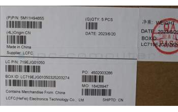 Lenovo 5M11H94855 MECH_ASM FRU KBD CCV 058 FRA BL(CHY)UKBK