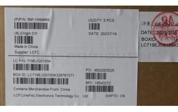 Lenovo 5M11H94868 MECH_ASM FRU KBD CCV SPA BL (LTN) UK BK