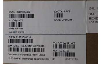 Lenovo 5M11H94882 MECH_ASM FRU KBD CCV HBW BL (CHY) US BK