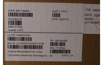 Lenovo 5M11H94992 MECH_ASM GP KBDBZL,UK,WW,BK/GY,CHY