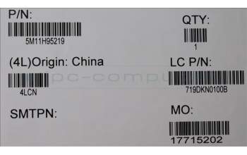 Lenovo 5M11H95219 MECH_ASM 13.3WUXGA,TCH,HybIR,BK,Mut+CSOT