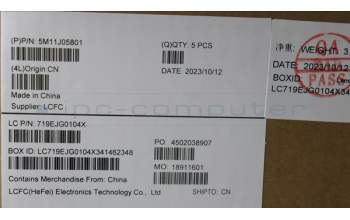 Lenovo 5M11J05801 MECH_ASM FRU KBD CCV UKR BL (LTN) US BK