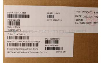 Lenovo 5M11J13424 MECH_ASM KBD BZL,WL,FPR,BK,SRX,ENG