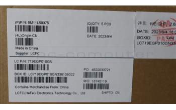 Lenovo 5M11L59375 C-Cover with keyboard, Norwegian, Black, Backlight, UK