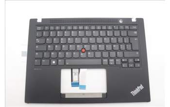 Lenovo 5M11L59475 C-Cover with keyboard, French, Black, Backlight, WWAN, US