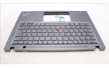 Lenovo 5M11L59604 C-Cover with keyboard, German, Grey, Backlight, UK