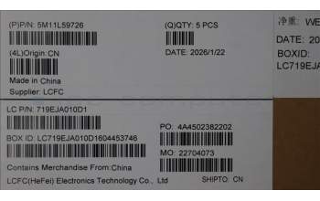 Lenovo 5M11L59726 MECH_ASM FRU KB CCV SWE/FIN UK (TRI) BK