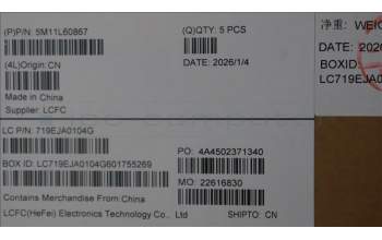 Lenovo 5M11L60867 MECH_ASM FRU KB CCV HUN UK BL (LTN) BK