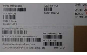 Lenovo 5M11L60869 MECH_ASM FRU KB CCV HUN UK BL (TRI) BK