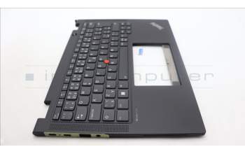 Lenovo 5M11L64094 C-Cover with keyboard, Czech Slovakian, Black, Backlight, UK