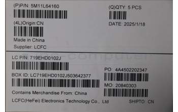 Lenovo 5M11L64160 C-Cover with keyboard, Spanish, Black, Backlight, UK