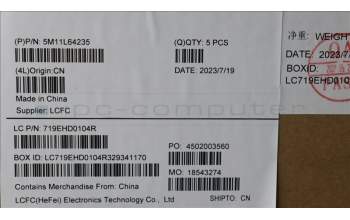 Lenovo 5M11L64235 C-Cover with keyboard, Hebrew, Black, Backlight, WWAN, US