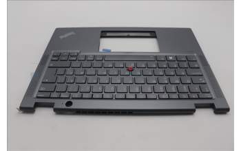 Lenovo 5M11L64318 C-Cover with keyboard, Danish, Grey, Backlight, UK