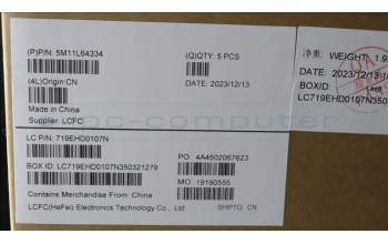 Lenovo 5M11L64334 C-Cover with keyboard, Hebrew, Grey, Backlight, US