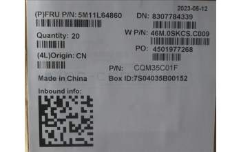 Lenovo 5M11L64860 FRU C COVER ASM NWFC YG BK