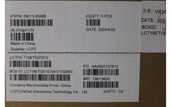 Lenovo 5M11L85688 C-Cover with keyboard, French, Black, US