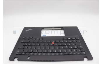 Lenovo 5M11L85934 C-Cover with keyboard, German, Black, Backlight, UK