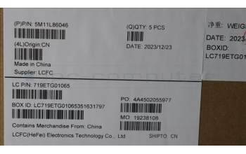 Lenovo 5M11L86046 C-Cover with keyboard, Switzerland, Black, Backlight, UK