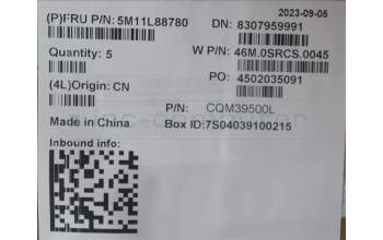 Lenovo 5M11L88780 MECH_ASM NoWW C-Cvr+EURO ENG KB ASM,CHY