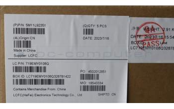 Lenovo 5M11L92351 MECH_ASM FRU KB CCV LA SPA (SRX) UK BK