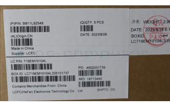 Lenovo 5M11L92548 MECH_ASM FRU KB CCV HUN BL (SRX) UK BK