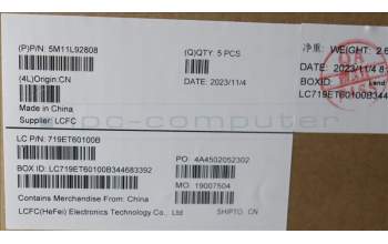 Lenovo 5M11L92808 C-Cover with keyboard, Belgian, Black, Backlight, UK