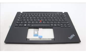 Lenovo 5M11L92808 C-Cover with keyboard, Belgian, Black, Backlight, UK
