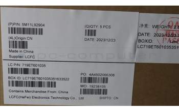 Lenovo 5M11L92904 C-Cover with keyboard, Russian, Black, Backlight, US