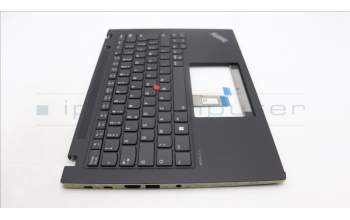 Lenovo 5M11L92996 C-Cover with keyboard, French, Black, Backlight, WWAN, US