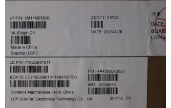 Lenovo 5M11M05820 MECH_ASM KBD BZL,WL,FPR,BK,SRX,NORDIC