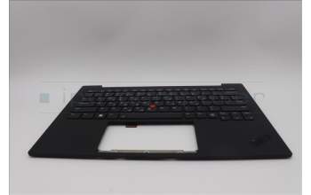 Lenovo 5M11N61094 C-Cover with keyboard, Greek, Deep Black, FingerPrint Reader, WLAN, US