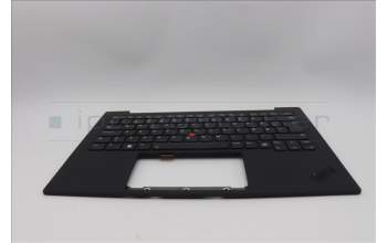 Lenovo 5M11N61161 C-Cover with keyboard, Danish, Deep Black, FingerPrint Reader, WWAN, UK
