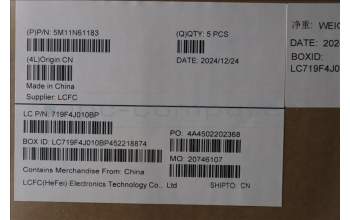 Lenovo 5M11N61183 MECH_ASM GRP_KBD_BZL_SWE/FIN_WW_DB_CHY