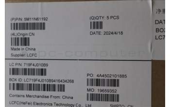 Lenovo 5M11N61192 MECH_ASM GRP_KBD_BZL_ARA_WW_DB_LTN
