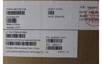 Lenovo 5M11N61195 C-Cover with keyboard, Bulgarian, Deep Black, FingerPrint Reader, WWAN, UK