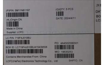 Lenovo 5M11N61197 C-Cover with keyboard, Czech Slovakian, Deep Black, FingerPrint Reader, WWAN, UK