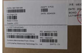 Lenovo 5M11N61206 C-Cover with keyboard, Hebrew, Deep Black, FingerPrint Reader, WWAN, US