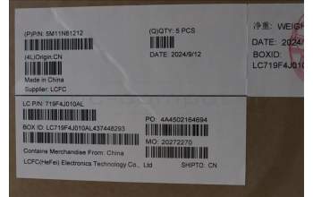 Lenovo 5M11N61212 C-Cover with keyboard, Spanish LA, Deep Black, FingerPrint Reader, WWAN, UK